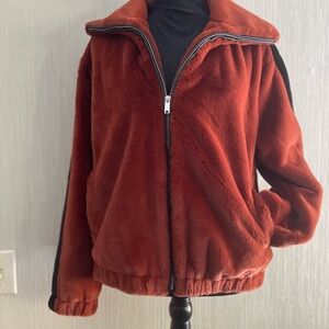 DKNY Faux fur Satin Lined teddy bear  Jacket Sz Xs